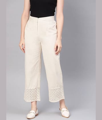 Juniper - White Cotton Wide leg Women's Palazzos ( Pack of 1 )