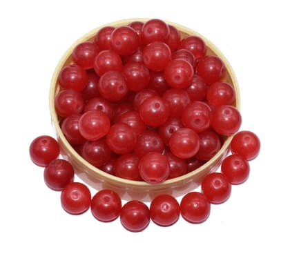 Red Round Painted Glass Beads For Jewelry Making , (10 MM) ,BWGB-251-1 String in 80 Pieces / 10 MM