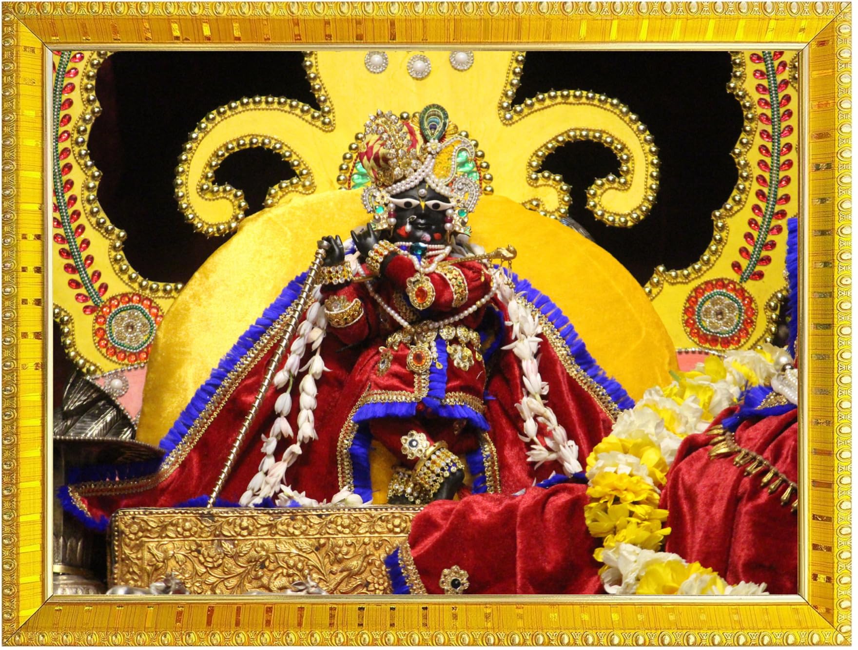 NOKKES Radha Raman Vrindavan Radha Raman Thakur Ji Photo Frames Religious Photo frame 5X7 Inch Photo Frame_QWW47