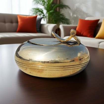 Brass Ash Tray | Handcrafted Smoking Accessory, Height : 1.3 Inch (ZMAS156 C)