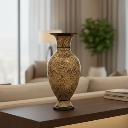 Brass Flower Pot | Decorative Home & Office Vase, Height : 24 Inch (FMAS783 E)