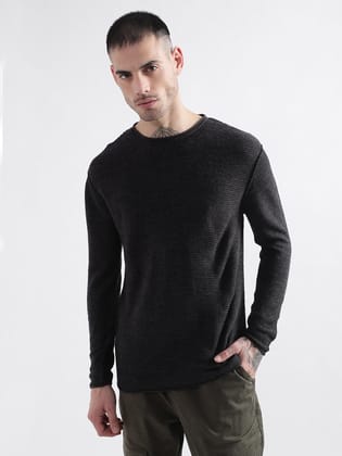 Punk Essential Round Neck Charcoal Pullover-M / Charcoal