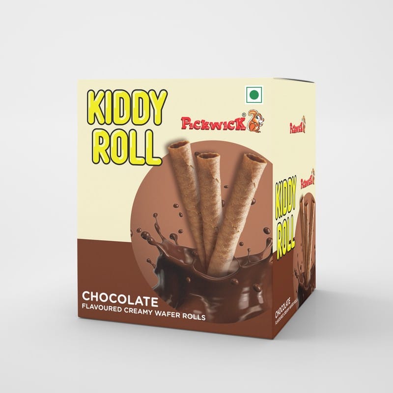 PICKWICK Kiddy Roll, Chocolate Flavoured Wafer Roll - 240 gm (10g x 24pcs)