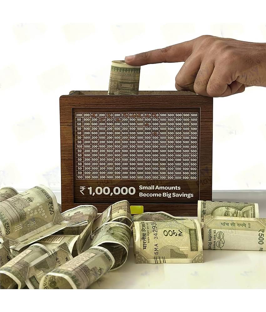 Midastra Engineered Wood Brown Captain America Piggy Bank ( Pack of 1 )