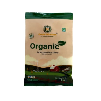 Organic Indrayani Rice (White) - 1Kg (Pack of 1) I Green Blossom (Weight - 1Kg) by green blossom agritech ventures private limited
