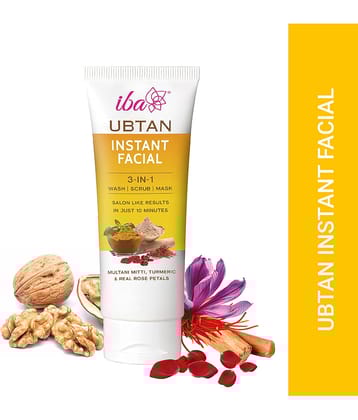 Iba Ubtan Instant Facial 3 IN 1 Wash, Scrub & Mask, 100g For All Skin Type, (Pack of 1)