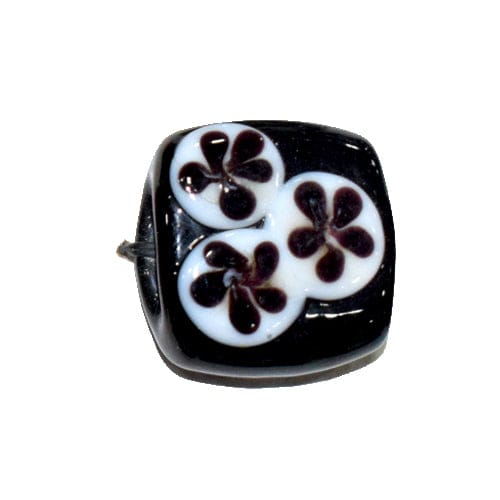 Handmade Fancy Lampwork Glass Beads For Jewelry Making Necklace , Earring and Bracelet (Flat Square) SFL-1028-Per Packet 25 Pcs / 20X10 MM