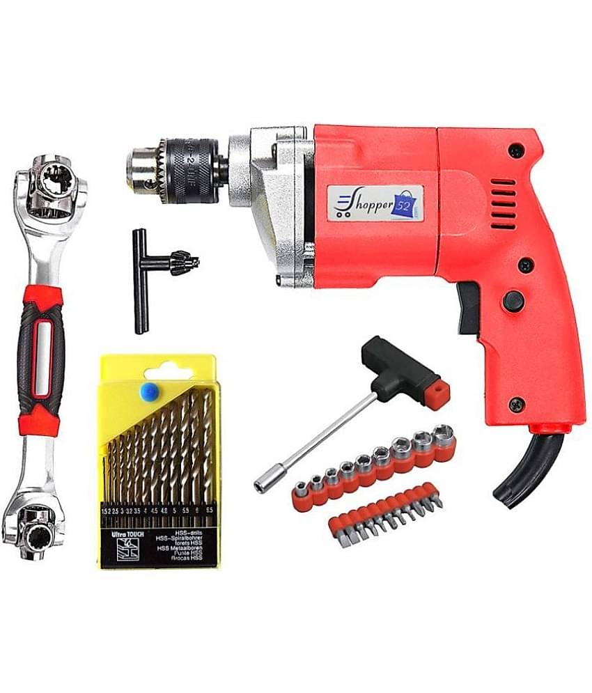Shopper52 - Drill Machine Combo 350W 10mm Corded Drill Kit