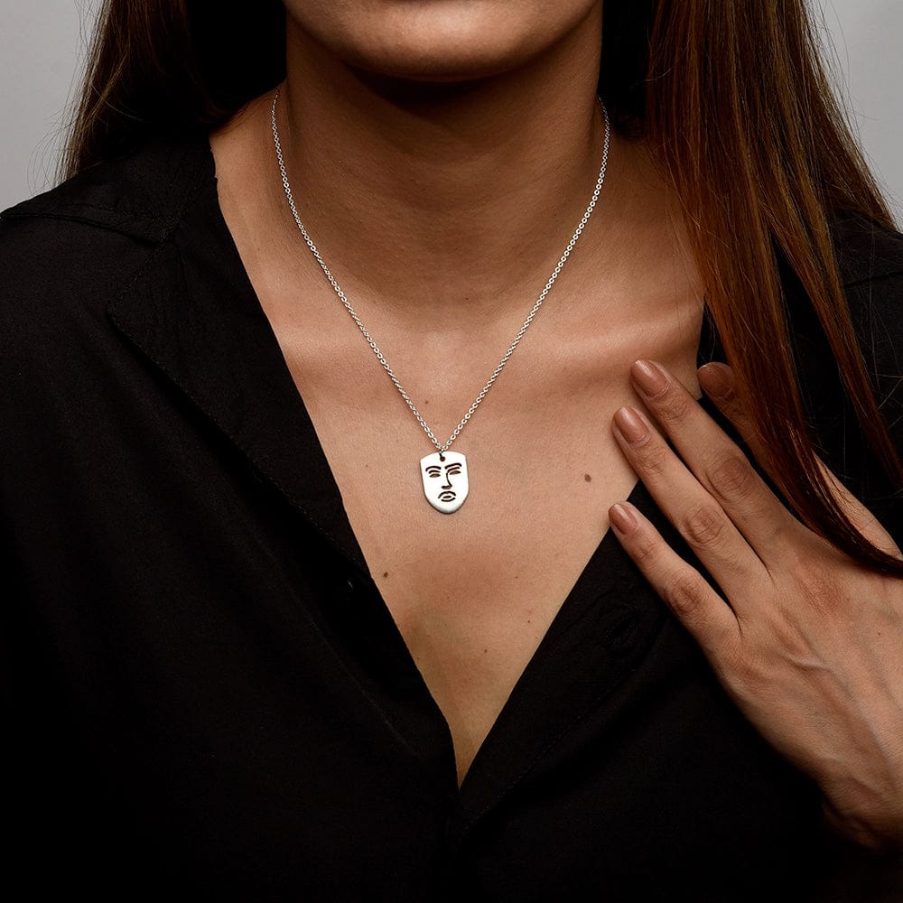 The Face Necklace-Silver
