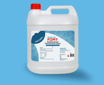 INTERCORP FOMY 75% Isopropyl Alcohol-based Hand Rub Sanitizer and Disinfectant, 5 Liter Jumbo Saver Pack (Natural)