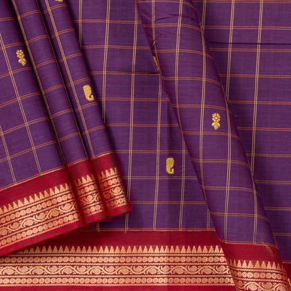 Magenta And Red Chettinad Cotton Saree PV SK CC 265