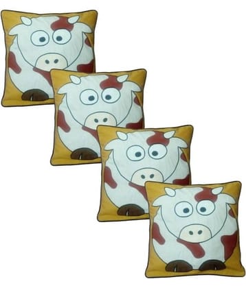 Hugs'n'Rugs Multi Embroidery Cotton Cushion Cover - Pack Of 4