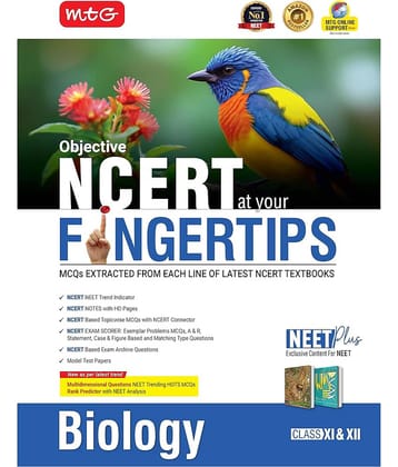 MTG Objective NCERT at your FINGERTIPS Biology For 2025-2026 Exam - NCERT NEET Trend Indicator, HOTS MCQs, Rank Predictor & Notes with HD Pages | NEET Books (Based on NCERT Latest Pattern)