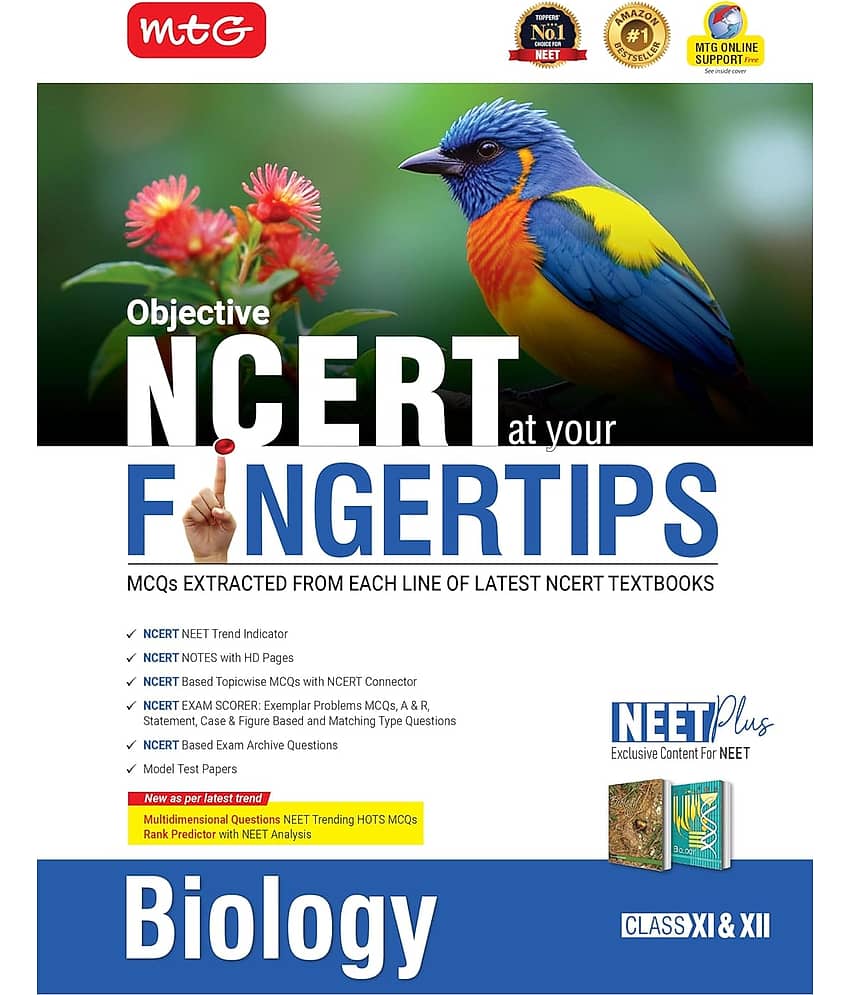 MTG Objective NCERT at your FINGERTIPS Biology For 2025-2026 Exam - NCERT NEET Trend Indicator, HOTS MCQs, Rank Predictor & Notes with HD Pages | NEET Books (Based on NCERT Latest Pattern)