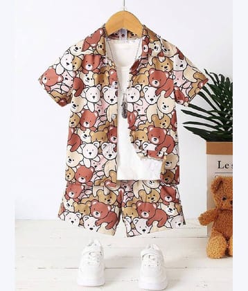 Ocvito Pack of 1 Boys Cotton Blend Shirt & Shorts ( Maroon )