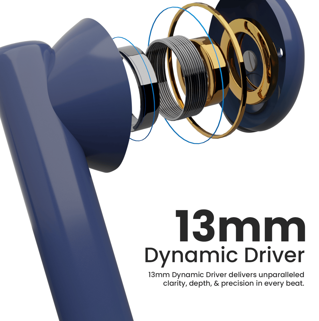 Cellecor BroPods CB06 Waterproof Earbuds With 25 Hours Playtime, Auto Pairing, 13mm Diver Bluetooth Gaming- Black