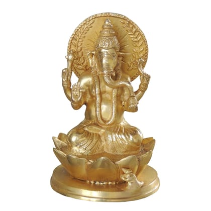 Brass Showpiece Ganesh On Kamal (BSMAS1034 G)