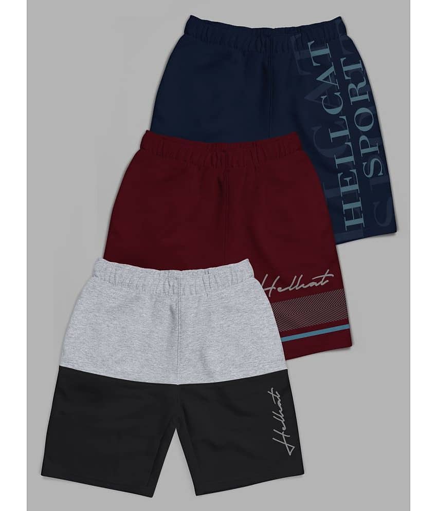 HELLCAT Pack of 3 Girls Cotton Blend Hot Pants ( Multicolor )