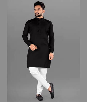 FRELURO Light Green Cotton Blend Men's Regular Kurta ( Pack of 1 )