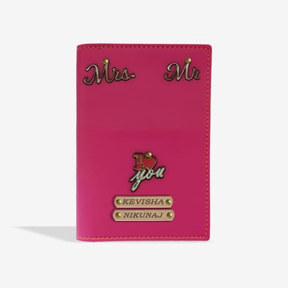 PREMIUM EXCLUSIVE PERSONALISED PASSPORT COVER - PINK