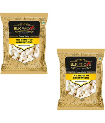 BLK FOODS Lotus Seeds Pop /Gorgon Nut Puffed Kernel (Makhana) 200 g Pack of 2