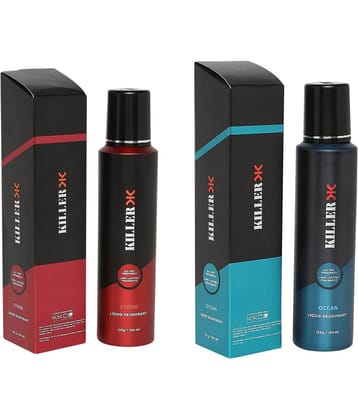 Killer STORM & OCEAN combo of 2 no gas deo Body Spray for Men 150 ml ( Pack of 2 )