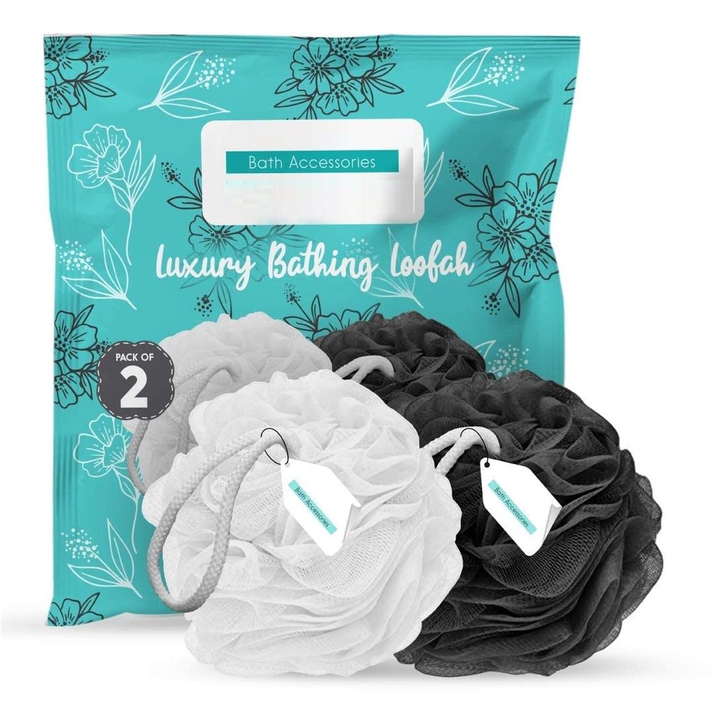 Elecsera Luxury Bathing Round Loofah for Men and Women (Couples Pack of 2) (Black and White) - Body Care - Loofah and Other Tools | Buy online on ZillyBuy