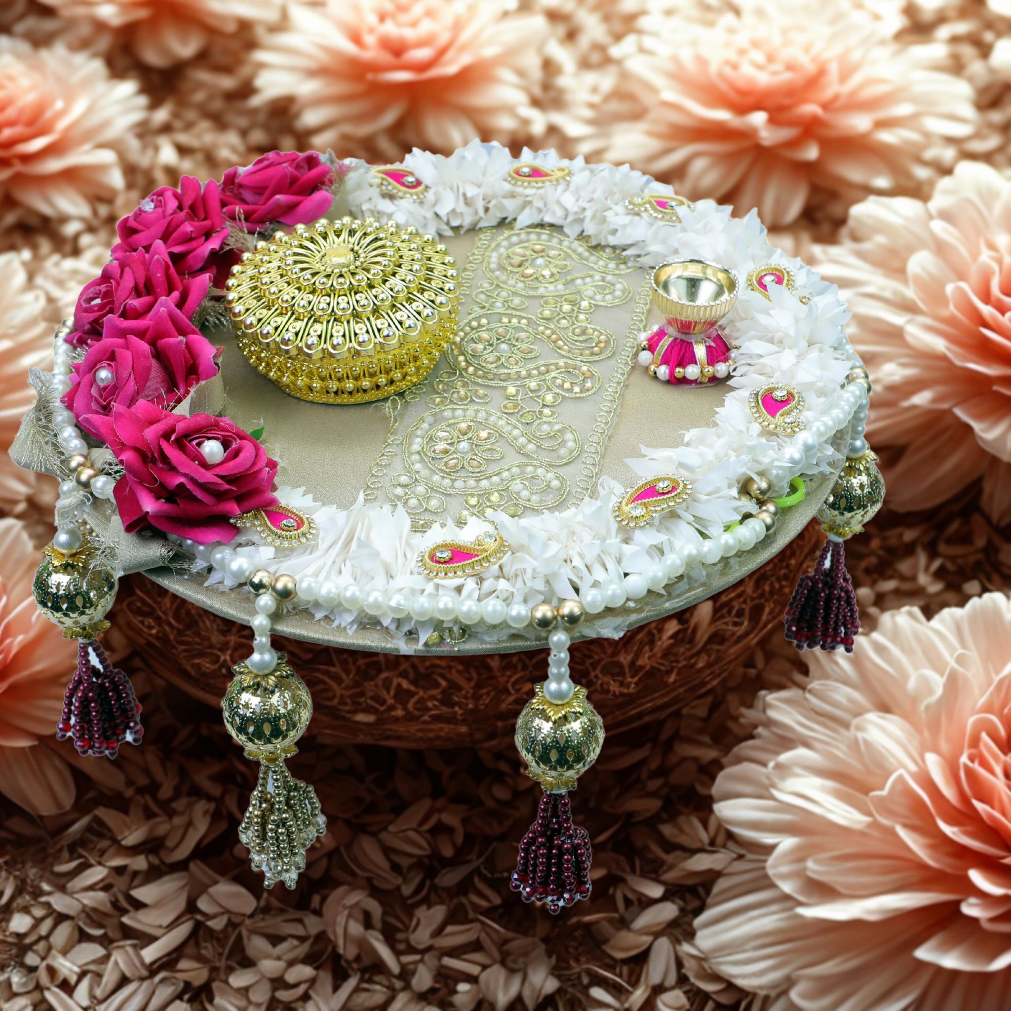 Handcrafted Decorative Thali | Traditional Pooja & Festive Décor Plate.