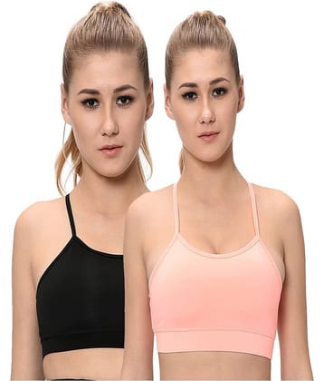 Elina Multi Color Polyester Solid Sports Bra