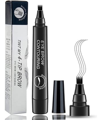 Adbeni Eyebrow Pen with a 4 Micro-Fork Eyebrow Contour pen Brow Eyebrow Kit Black Black 25 g