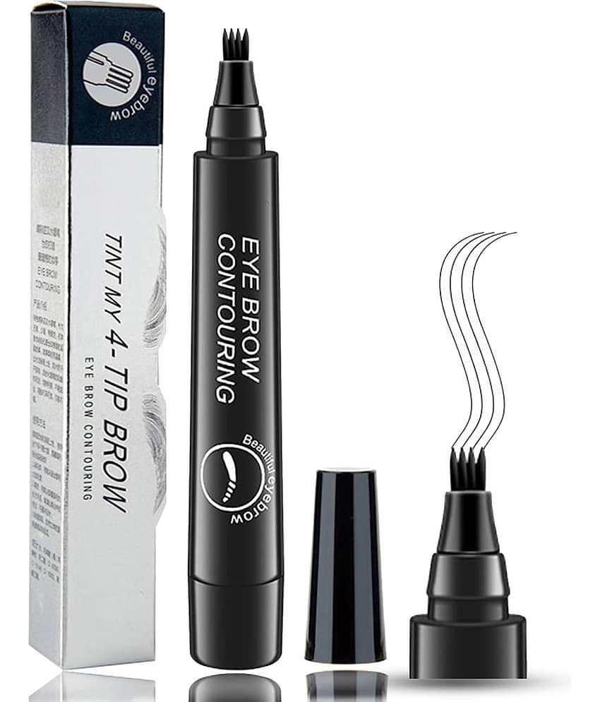Adbeni Eyebrow Pen with a 4 Micro-Fork Eyebrow Contour pen Brow Eyebrow Kit Black Black 25 g