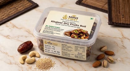 Millet First Premium Quality Dry Fruit Khajoor Roll 100g