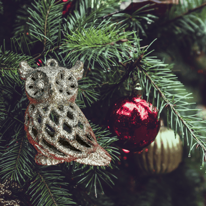 Wanna Party Lucky Charm Owl Tree Hanging Silver - 1 PC - Size - 8CM