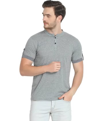 Glito Pack of 1 Cotton Blend Regular Fit Men's T-Shirt ( Grey )