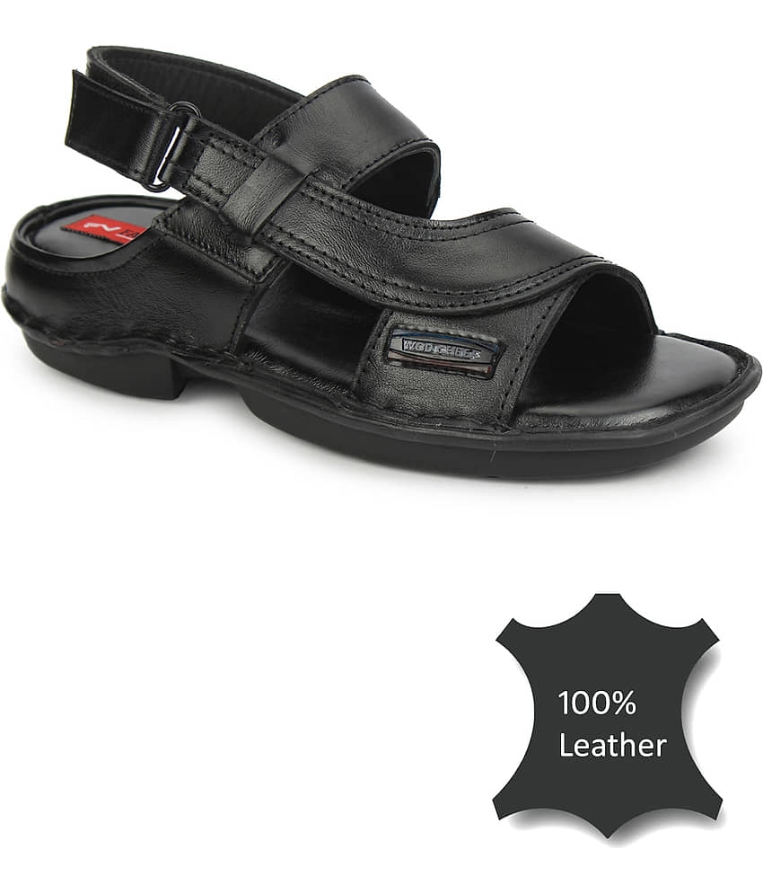 Fashion Victim Black Leather Sandals