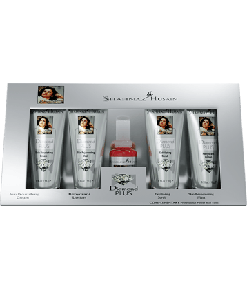 Shahnaz Husain Diamond Skin Revival Kit 10gx4 (Diamond Nourishing Cream, Diamond Scrub, Diamond Lotion, Diamond Rejuvenating Mask) - FREE-Professional Power Skin Tonic 15 ml