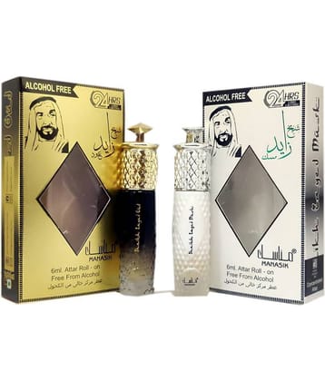 MANASIK SHAIKH ZAYED OUD &SHAIKH ZAYAD MUSK  Concentrated   Attar Roll On 6ml .  ( COMBO SET )