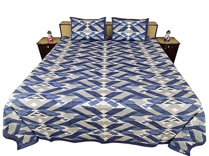 Geometric Pattern Double Bedsheet Set with 2 Pillow Covers, Traditional Jaipuri Design Item Weight is 1150 gram Approx.