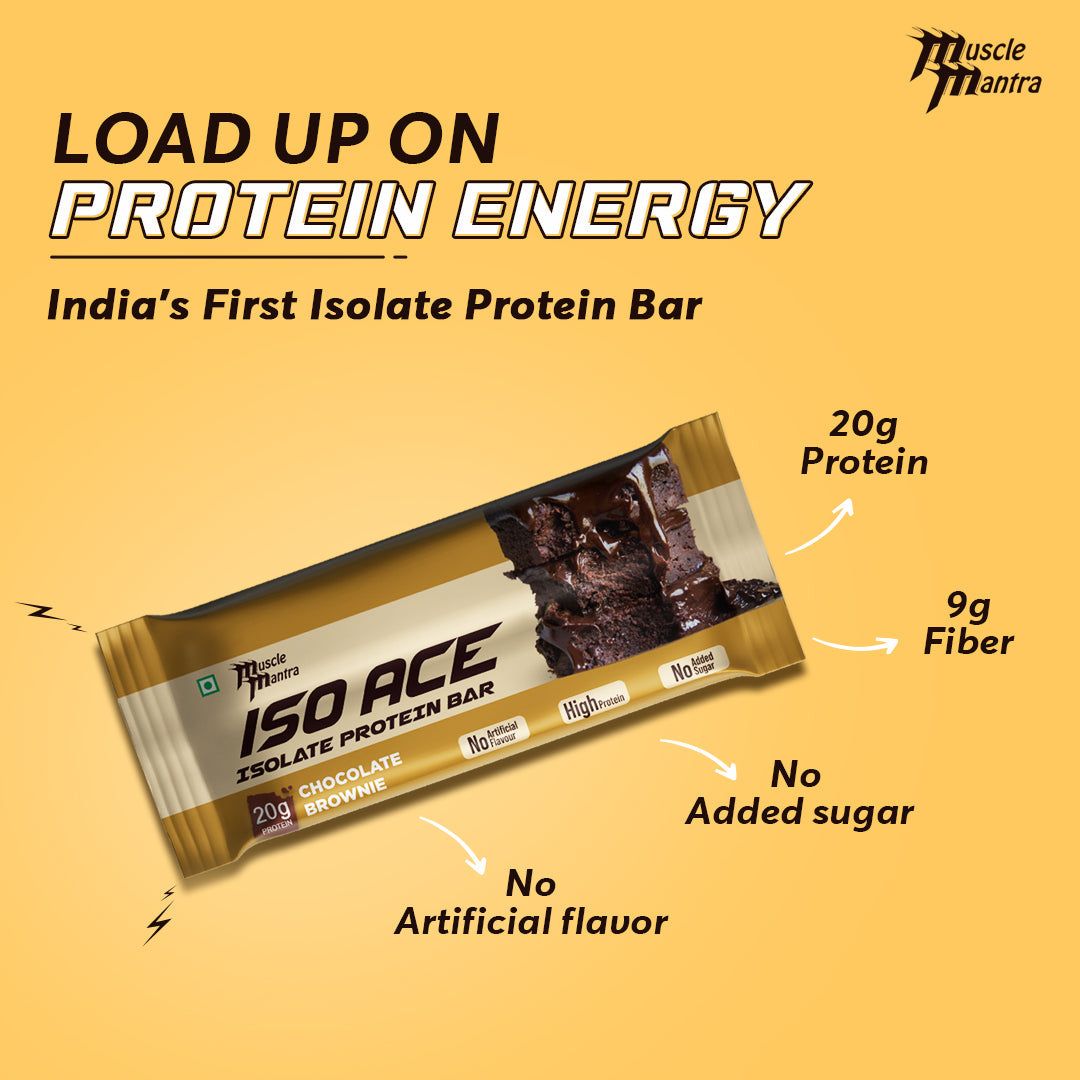 Muscle Mantra ISO ACE Isolate Protein Bar-Chocolate Brownie
