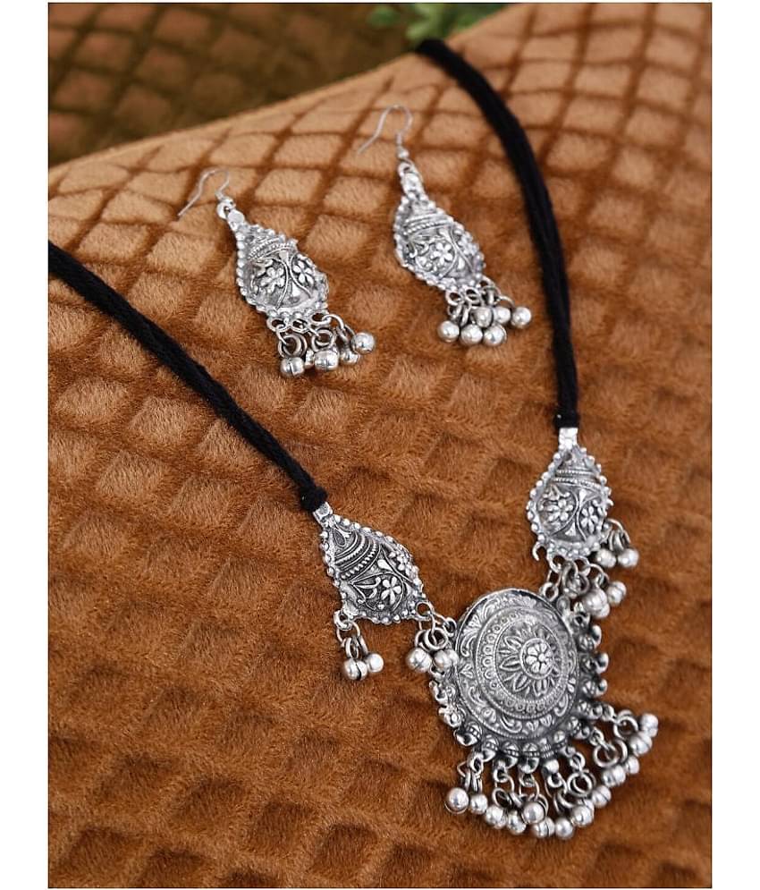 PUJVI Alloy Silver Contemporary/Fashion Necklaces Set Choker