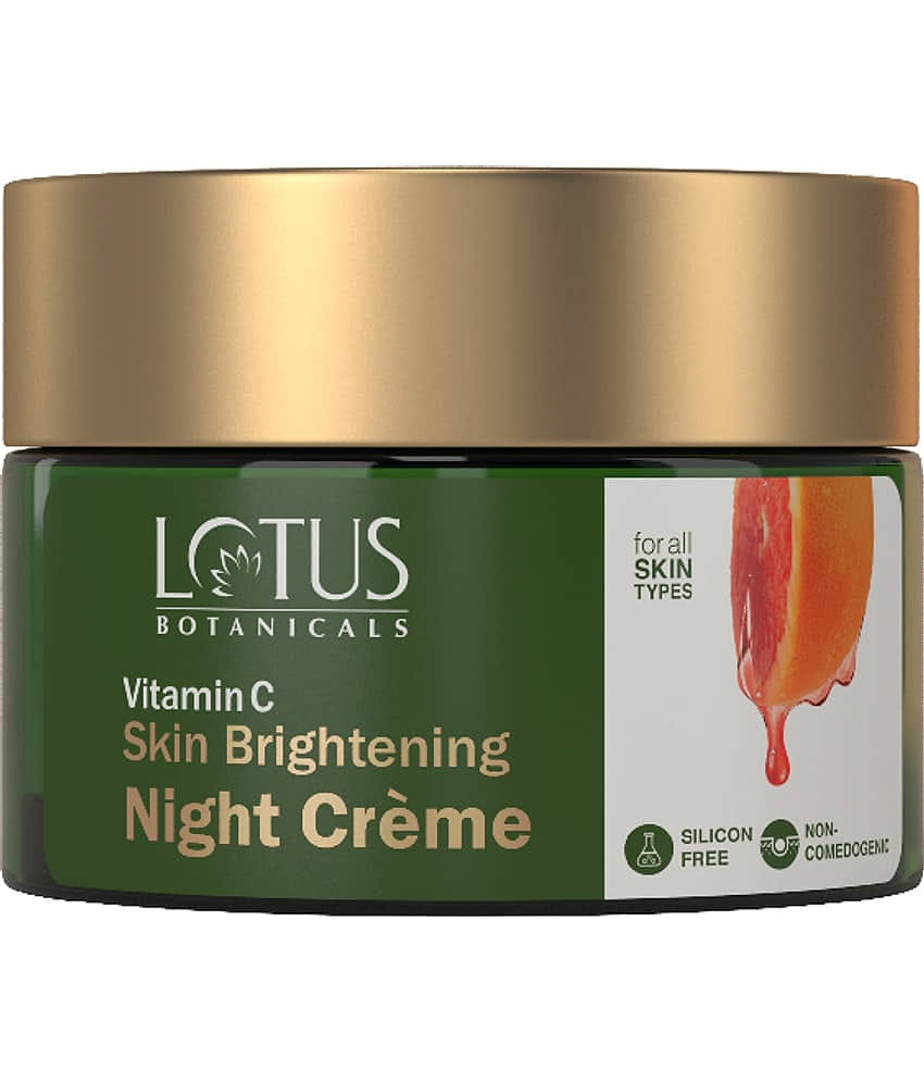 Lotus Botanicals Skin Brightening Night Cream With Vitamin C , Silicon & Chemical Free , 50G