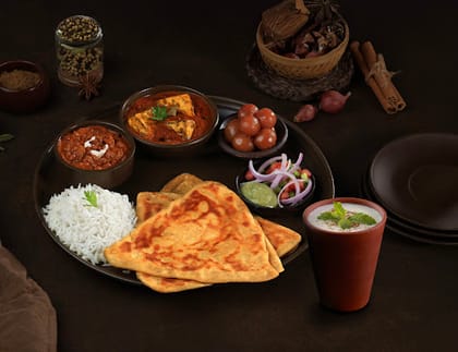 Bhatti Paneer Masala Thali Meal + Masala Chaas