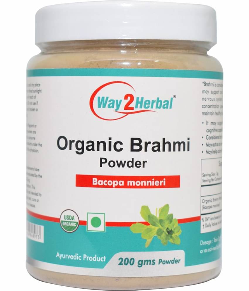Way2Herbal Organic Brahmi Powder 200 Gm Pack of 1