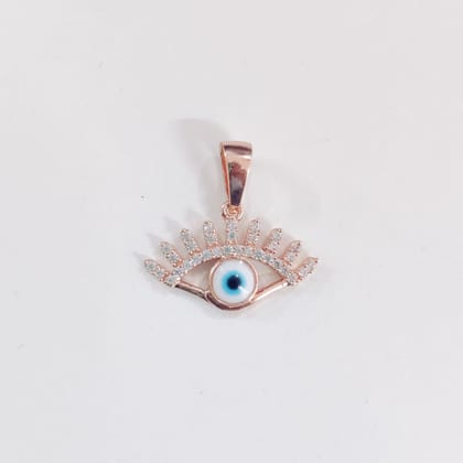 Evil Eye Lashes Pendant in Rose Gold Plated