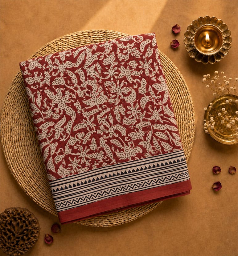 Hand Block Printed Bagh Cotton Saree