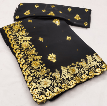 Women Embroidered Bollywod Saree