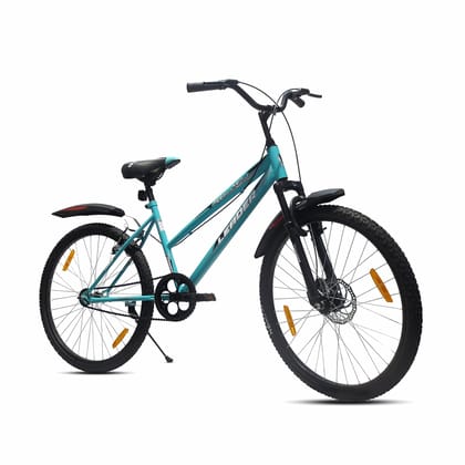Leader Urban Girl 26T City Bike With Front Suspension And Disc Brake| Ideal For Girls 26 T Girls Cycle/Womens Cycle (Single Speed, Green, Black) Leader Urban Girl 26T City Bike With Front Suspension And Disc Brake| Ideal For Girls 26 T Girls Cycle/Womens Cycle (Single Speed, Green, Black)