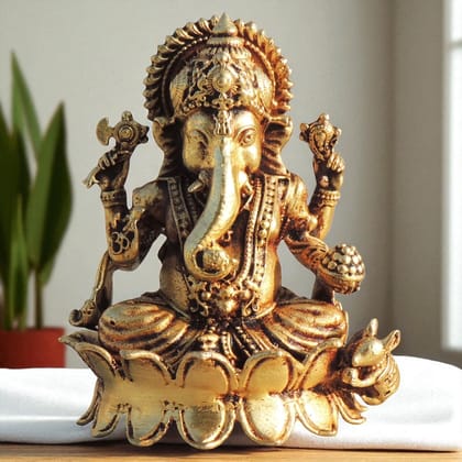 Brass Showpiece Ganesh Ji God Idol Statue (BSMAS1704 G)