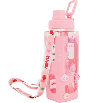 Radhe Fashion Cartoon water bottle for kids, kawaii water bottle Multicolour Plastic School Water Bottle 700 mL ( Set of 1 )