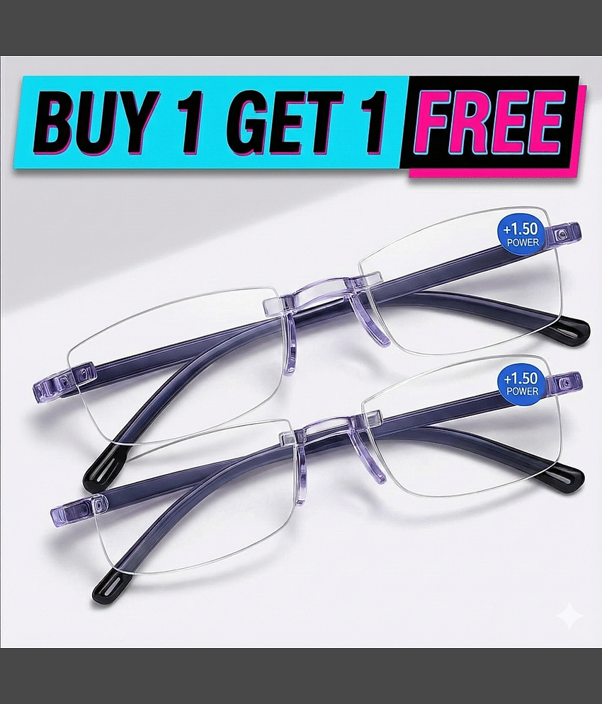Fadiso Fashion Square Rimless Reading Glasses